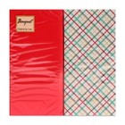 Новогодние салфетки бумажные Bouquet Original de luxe «Клетка + Красный», 2 слоя, 33х33 см, 20 шт. - Фото 3