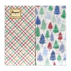 Новогодние салфетки бумажные Bouquet Original de luxe «Клетка + Ёлочки», 2 слоя, 33х33 см, 20 шт. - Фото 2