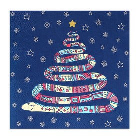 Новогодние салфетки бумажные «Год змеи», 3 слоя, 33×33 см, 20 шт.