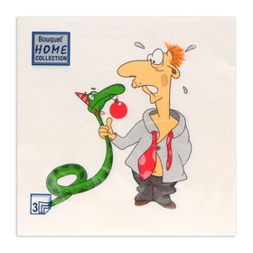 Новогодние салфетки бумажные Home Collection Classic «Пришел год змеи», 3 слоя, 33х33 см, 20 шт 10693305