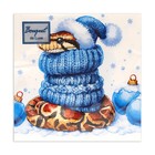 Новогодние салфетки бумажные Bouquet de Luxe «Новогодний питон», 3 слоя, 24х24 см, 25 шт. - Фото 2