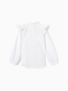 Блузка для девочки MINAKU: Cotton collection, белая, рост 122 см  (артикул 10698221)  большой выбор товаров оптом и в розницу по низким ценам с доставкой