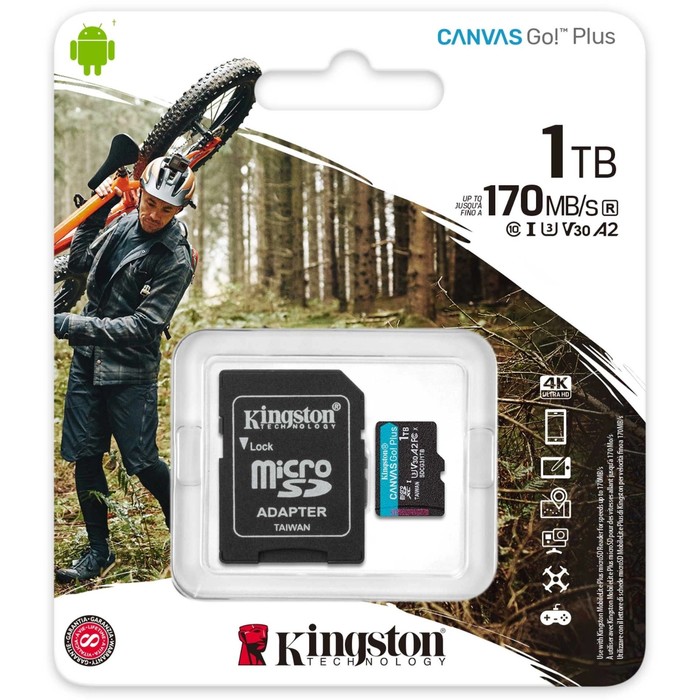 Карта памяти microSDXC 1TB Kingston SDCG3/1TB Canvas Go! Plus + adapter - фото 51665091