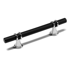Ручка скоба CAPPIO CAMDEN, м/о 96 мм, d=12 mm, пластик, цвет хром/черный, 4 шт