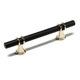 Ручка скоба CAPPIO CAMDEN, м/о 96 мм, d=12 mm, пластик, цвет золото/черный, 4 шт