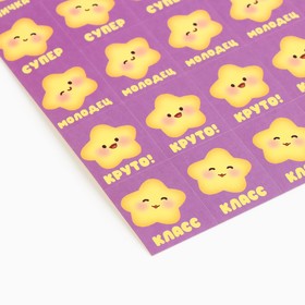 Бумажные наклейки оценки «Звёзды», 10.5 х 18 см (комплект 5 шт)