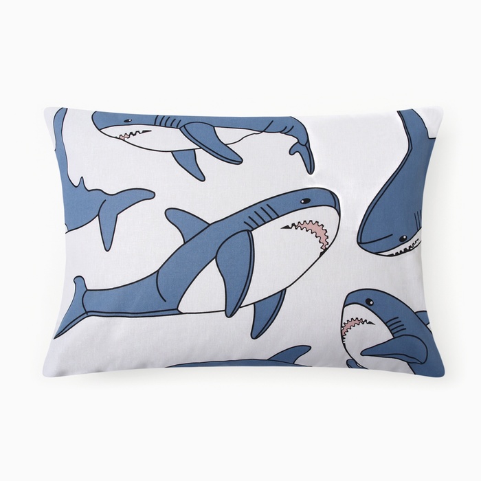 Наволочка "Этель"  Funny shark , 50*70 см, 100% хлопок, бязь - Фото 1