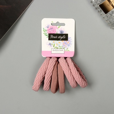 Резинка для волос QF «Спорт», набор 6 шт., ассорти узор, 4.5 см, МИКС