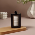 Органайзер для ватных дисков, с крышкой, d=7×11.5 см, полупрозрачный, чёрный - Фото 2