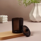 Органайзер для ватных дисков, с крышкой, d=7×11.5 см, полупрозрачный, чёрный - Фото 4