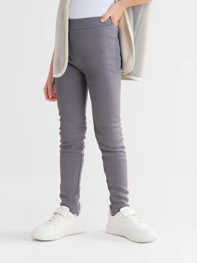 Легинсы для девочки на флисе Collorista, серые, рост 152 см