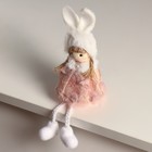 Интерьерная кукла текстильная «Девочка в цветочном платье в шапке с ушками», 5.5×7×19.5 см - Фото 3
