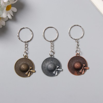 Брелок для ключей на кольце «Шляпа с бантиком», металл, 3.5×3.5 см, МИКС