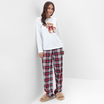 Пижама новогодняя женская (лонгслив, брюки) KAFTAN Christmas time, размер 48-50