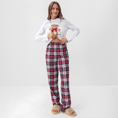 Пижама новогодняя женская (лонгслив, брюки) KAFTAN Christmas time, размер 48-50
