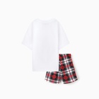 Пижама для девочки новогодняя (футболка, шорты) KAFTAN Christmas time, размер 30 (98-104 см), бело-красная 10480092