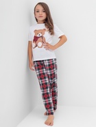 Пижама детская новогодняя: футболка, брюки, KAFTAN: Christmas time, бело-красная, рост 86-92 см - Фото 9