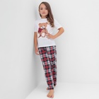 Пижама детская новогодняя: футболка, брюки, KAFTAN: Christmas time, бело-красная, рост 98-104 см - Фото 10