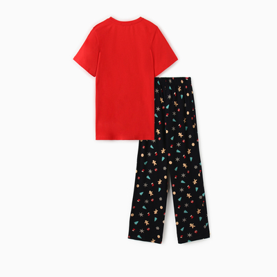 Пижама новогодняя женская (футболка, брюки) KAFTAN Happy family, размер 44-46