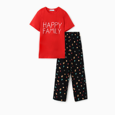 Пижама новогодняя женская (футболка, брюки) KAFTAN Happy family, размер 44-46