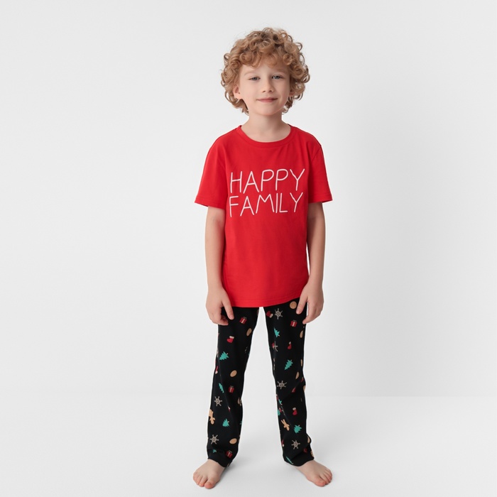 Новый год. Пижама детская KAFTAN Happy family размер 28 (86-92 см)