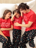 Пижама детская: футболка, брюки, KAFTAN: Happy family, чёрно-красная, рост 86-92 см - Фото 4