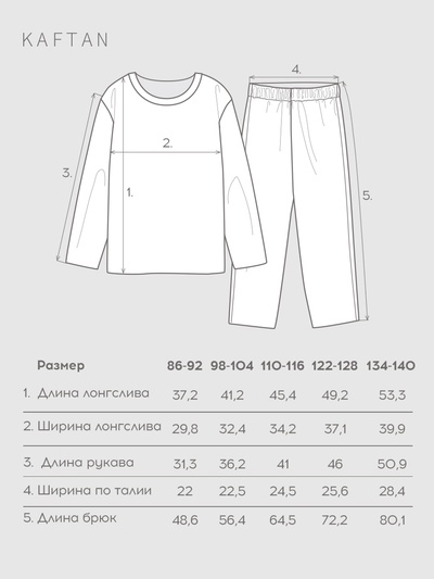 Пижама новогодняя детская KAFTAN Happy together размер 32 (110-116 см)