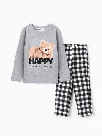 Пижама новогодняя детская KAFTAN Happy together размер 32 (110-116 см)