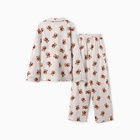 Пижама новогодняя женская (рубашка, брюки) KAFTAN «Мишка в шарфе», размер 44-46 10480174