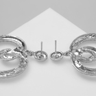 Серьги металл «Змея» сердце, цвет серебро - Фото 3