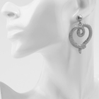 Серьги металл «Змея» сердце, цвет серебро - Фото 4
