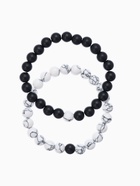 Набор браслетов 2 шт. шар №8 «Агат», чёрно-белый - Фото 1