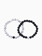 Набор браслетов 2 шт. шар №8 «Агат», чёрно-белый  (артикул 10566262)  большой выбор товаров оптом и в розницу по низким ценам с доставкой