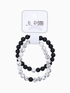 Набор браслетов 2 шт. шар №8 «Агат», чёрно-белый - Фото 5