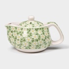 УЦЕНКА Чайник заварочный с металл ситом «Весеннее цветение» 200 мл, 15×9.5×8.5 см, зелёная, 3602 - Фото 1
