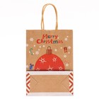 Пакет подарочный крафт "Новогодний шар", 15 × 21 × 8 см 1 шт - фото 25948632