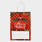 Пакет подарочный крафт "Красный Новогодний шар" 15 × 21 × 8 см 1 шт 10782595