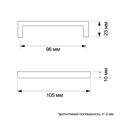 Ручка-скоба CAPPIO SQUARE RSC008, нержавеющая сталь, м/о 96 мм, цвет черный, 4 шт.