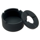 Пепельница силиконовая, с крышкой, круглая, 8.3×4 см, чёрная - Фото 3