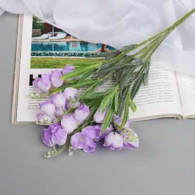 Букет искусственный «Колокольчик с напылением», h=27 см, сиреневый