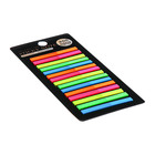 Блок-закладка с липким краем, 5 цветов, 15 блоков по 20 штук, 45×4 мм, флуоресцентные, пластиковые - Фото 2