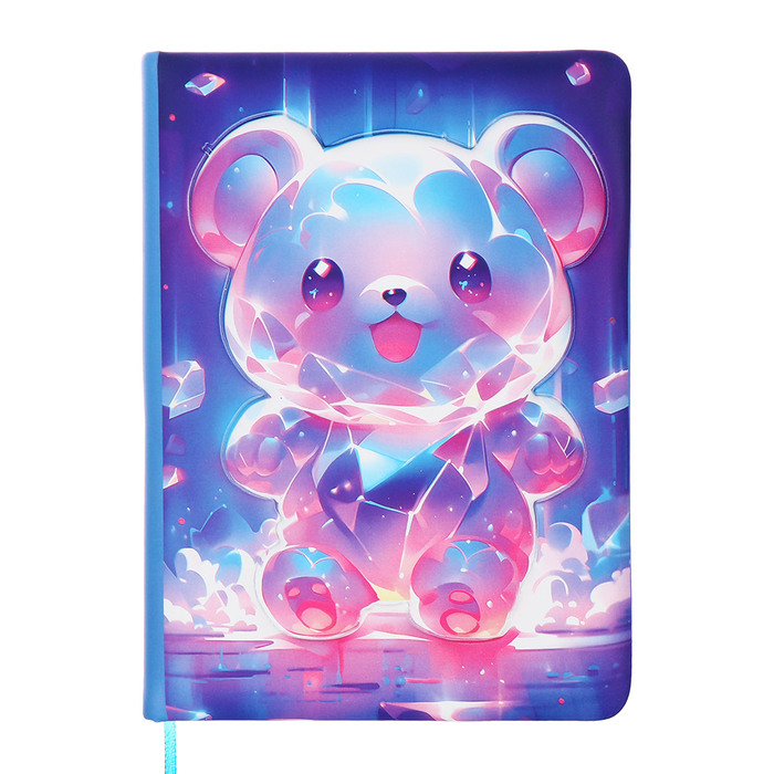 

Записная книжка подарочная 96л,линия, цветной срез,обложка ПВХ 3D Мишка (17,7х12,4см)