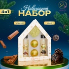 Новогодний подарочный набор косметики SB BEAUTY, гель для душа, бомбочка × 2, шампунь, мочалка, аромат хвои, мандарина и корицы - Фото 1