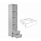 Шкаф однодверный «Зефир», 400×422×1900 мм, цвет белое дерево/белый эмаль - Фото 3