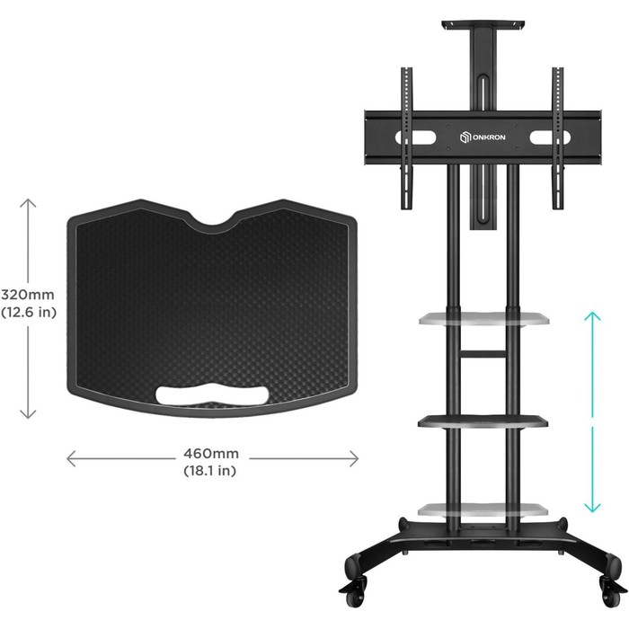 Кронштейн-подставка универсальное Onkron APT-1881 черный макс.5кг напольный фиксированный - фото 51665143