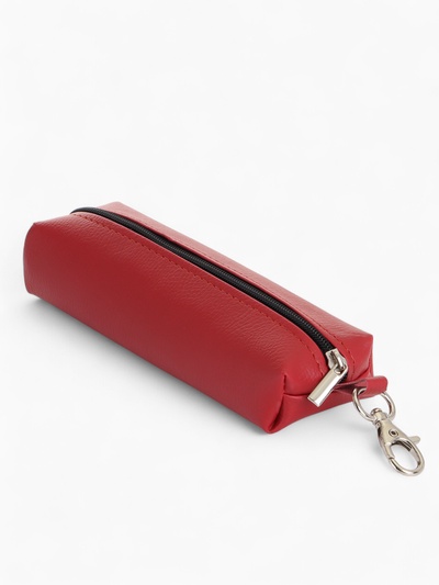 Ключница карманная на молнии, с карабином, размер 16×5×3 см, красная