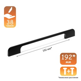 Ручка-скоба CAPPIO RSC023, алюминий, м/о 192 мм, чёрная, 4 шт.