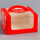 Коробка под бенто - торт с окном новогодняя «Верь в чудеса», 14×14×8 см - Фото 2