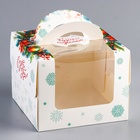 Коробка под бенто - торт с окном новогодняя «Загадай желание», 16×16×12.5 см - Фото 2