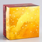 Коробка под бенто - торт с окном новогодняя «Верь в чудеса», 15.5×15.5×10 см, тиснение - Фото 5